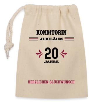 Pastry Chef 20 Years Anniversary 20th Anniversary Pastry Shop - Closable cotton gift bag (14x20cm) - nature - Front