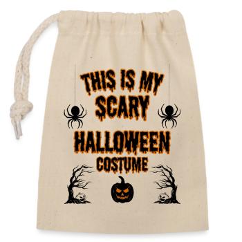 Scary Halloween Costume - Closable cotton gift bag (14x20cm) - nature - Front