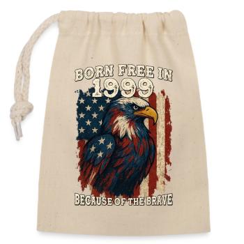 Né libre en 1999 - élevé par la liberté - Sac cadeau en coton avec cordon (14 x 20 cm) - nature - Devant