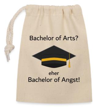 Unispruch "Bachelor of Angst" Student, Studenten - Verschließbarer Geschenkbeutel aus Baumwolle (14x20cm) - Natur - Vorne