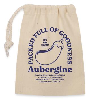aubergine - Sac cadeau en coton avec cordon (14 x 20 cm) - nature - Devant