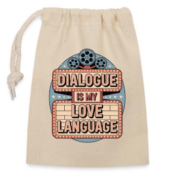 Le dialogue du scénariste est mon scénario de romancier - Sac cadeau en coton avec cordon (14 x 20 cm) - nature - Devant