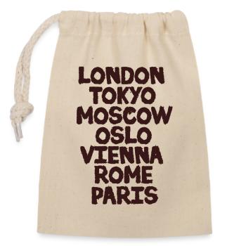 London Oslo your city cities - Closable cotton gift bag (14x20cm) - nature - Front