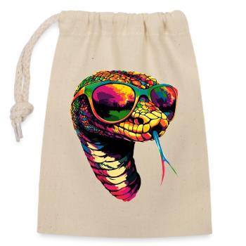 serpent, python, cobra, serpent à sonnettes, serpents - Sac cadeau en coton avec cordon (14 x 20 cm) - nature - Devant