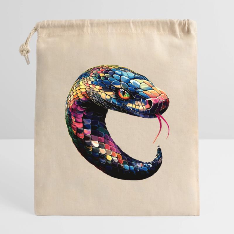 snake, python, cobra, rattlesnake, snakes Closable cotton gift bag (14x20cm)