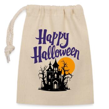 Joyeux halloween - Sac cadeau en coton avec cordon (14 x 20 cm) - nature - Devant