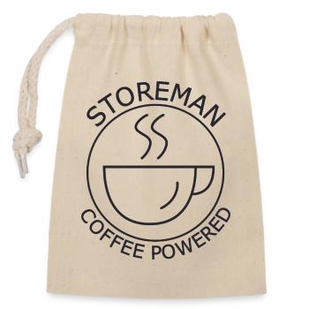 Storeman Coffee Powered - Verschließbarer Geschenkbeutel aus Baumwolle (14x20cm) - Natur - Vorne