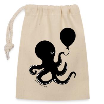 Cursed Octopus – Unhinged Dark Humor Sea Creature  - Verschließbarer Geschenkbeutel aus Baumwolle (14x20cm) - Natur - Vorne