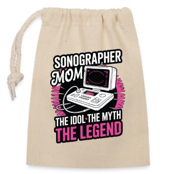 Sonographer Mom The Idol The Myth Ultrasound Tech - Verschließbarer Geschenkbeutel aus Baumwolle (14x20cm) - Natur - Vorne