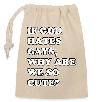 Pride Tee - Closable cotton gift bag (14x20cm) - nature - Front