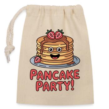 Pancake Party Treats - Closable cotton gift bag (14x20cm) - nature - Front