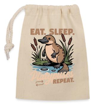 Funny aesthetic Kawaii Platypus - Closable cotton gift bag (14x20cm) - nature - Front