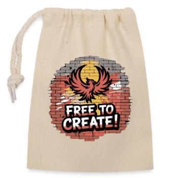 Graffiti Phoenix Gratuit à créer - Sac cadeau en coton avec cordon (14 x 20 cm) - nature - Devant