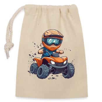 Dessin animé d’aventure en quad pour enfants - Sac cadeau en coton avec cordon (14 x 20 cm) - nature - Devant