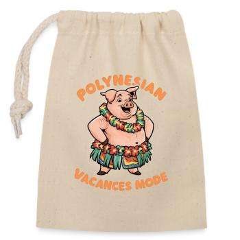 Polynesisch Urlaub Mode Exotisch Tropisch Stil - Verschließbarer Geschenkbeutel aus Baumwolle (14x20cm) - Natur - Vorne