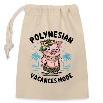 Polynesische Vibes Tropische Inseln Ambiente Sonne - Verschließbarer Geschenkbeutel aus Baumwolle (14x20cm) - Natur - Vorne