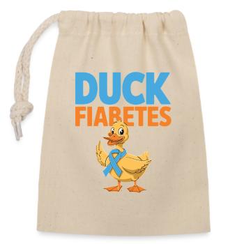 Duck Fiabetes Duck Diabetes Awareness Blue Ribbon - Closable cotton gift bag (14x20cm) - nature - Front