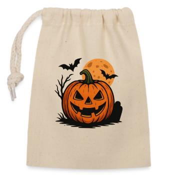 Pumpkin Face Halloween Moonlit Night - Closable cotton gift bag (14x20cm) - nature - Front