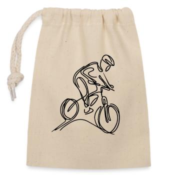 Mountain bikers - Closable cotton gift bag (14x20cm) - nature - Front