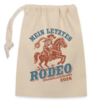 Bachelor Party 2026 - My Last Rodeo - Closable cotton gift bag (14x20cm) - nature - Front