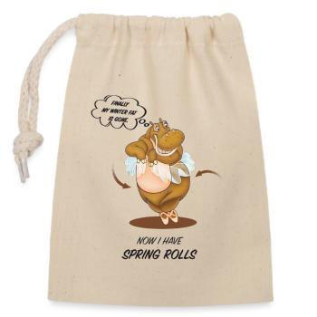 Finally! My winter fat is gone – Humor Shirt - Closable cotton gift bag (14x20cm) - nature - Front