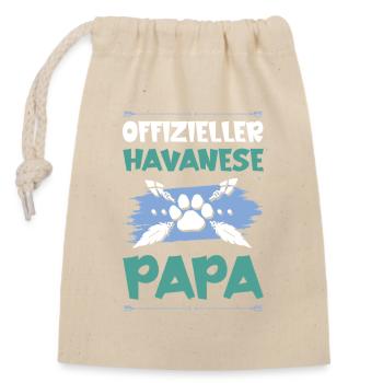 Havanese dog dad - Closable cotton gift bag (14x20cm) - nature - Front