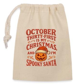 Halloween - Pumpkin - October 31 - Closable cotton gift bag (14x20cm) - nature - Front