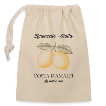 Limoncello Italia Costa Amalfi - Sac cadeau en coton avec cordon (14 x 20 cm) - nature - Devant