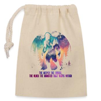 Bigfoot Mythological Creatures - Closable cotton gift bag (14x20cm) - nature - Front