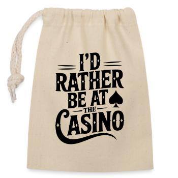 Ich wäre lieber im Casino - Verschließbarer Geschenkbeutel aus Baumwolle (14x20cm) - Natur - Vorne
