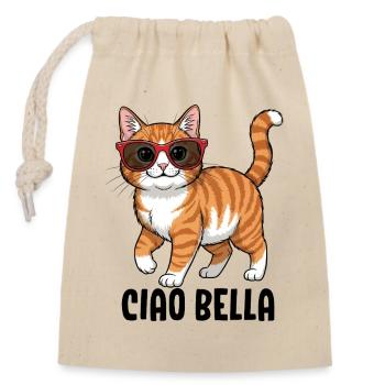 Ciao Bella - Closable cotton gift bag (14x20cm) - nature - Front
