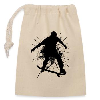 Skateboard Artwork Skateboarding - Sac cadeau en coton avec cordon (14 x 20 cm) - nature - Devant