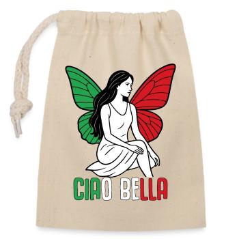 Ciao Bella - Closable cotton gift bag (14x20cm) - nature - Front