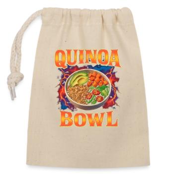Quinoa Bowl Lieblingsessen Lustig Seltsam 90er Qui - Verschließbarer Geschenkbeutel aus Baumwolle (14x20cm) - Natur - Vorne