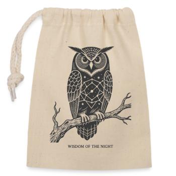 Geometric Night Owl Wisdom - Closable cotton gift bag (14x20cm) - nature - Front