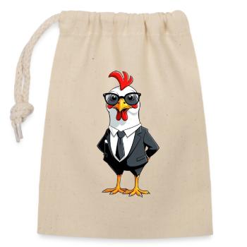 Dress Chicken : Chic d’affaires - Sac cadeau en coton avec cordon (14 x 20 cm) - nature - Devant
