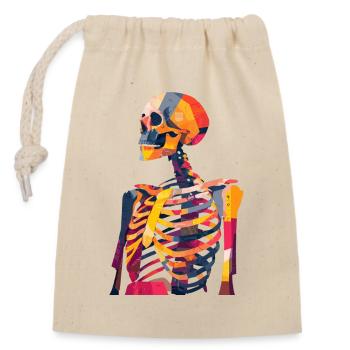 Skeleton Artist Creative Art Anatomy - Closable cotton gift bag (14x20cm) - nature - Front