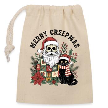 Merry Creepmas - Verschließbarer Geschenkbeutel aus Baumwolle (14x20cm) - Natur - Vorne