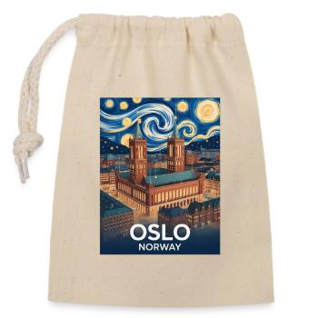 Oslo - Verschließbarer Geschenkbeutel aus Baumwolle (14x20cm) - Natur - Vorne