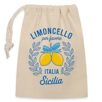 Limoncello Sicily Italy Holiday Souvenir - Closable cotton gift bag (14x20cm) - nature - Front