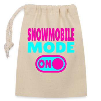 Snowmobile Mode ON - Verschließbarer Geschenkbeutel aus Baumwolle (14x20cm) - Natur - Vorne