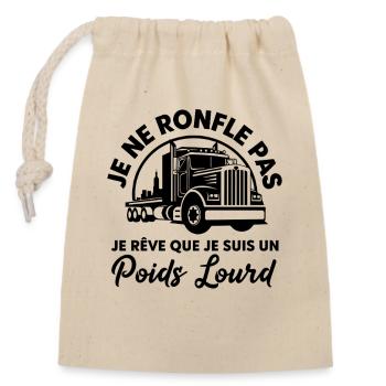 Schwergewichtiges humorvolles Trucker-Geschenk - Verschließbarer Geschenkbeutel aus Baumwolle (14x20cm) - Natur - Vorne