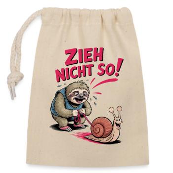 Ne tirez pas si paresseux amusant paresseux disant - Sac cadeau en coton avec cordon (14 x 20 cm) - nature - Devant