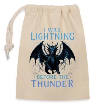 J’étais l’éclair devant le dragon du tonnerre - Sac cadeau en coton avec cordon (14 x 20 cm) - nature - Devant