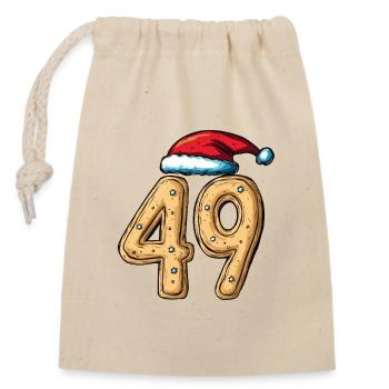 49 Number Biscuit Christmas - Closable cotton gift bag (14x20cm) - nature - Front