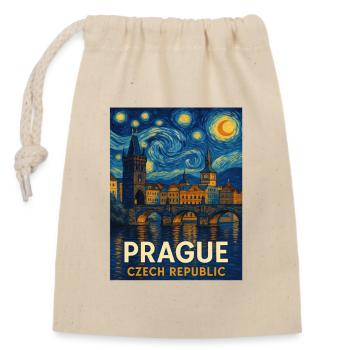 Prag Tschechien - Verschließbarer Geschenkbeutel aus Baumwolle (14x20cm) - Natur - Vorne