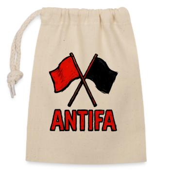 Antifa  - Sac cadeau en coton avec cordon (14 x 20 cm) - nature - Devant
