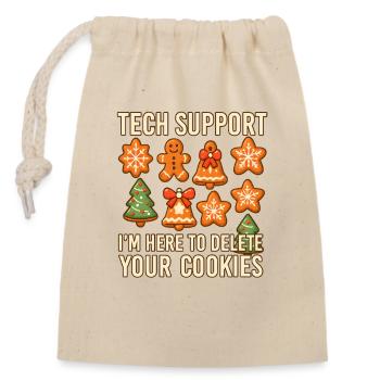 Tech Support Cookies Humor Illustration - Closable cotton gift bag (14x20cm) - nature - Front