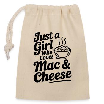 Just a Girl Who Loves Mac & Cheese - Closable cotton gift bag (14x20cm) - nature - Front
