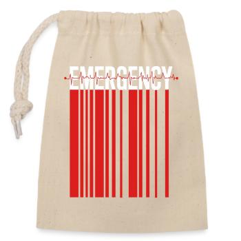 Emergency Stripe Contrast - Closable cotton gift bag (14x20cm) - nature - Front